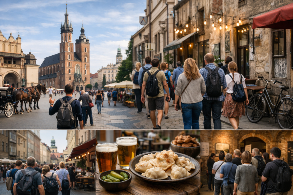 Guided walking tour through Krakow's historic streets